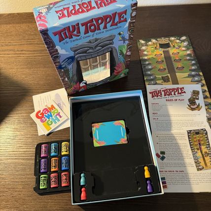 Gamewright Tiki Topple Family Board Game 100% Complete 2-4 Players Fun Family