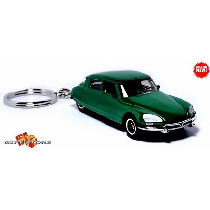 RARE KEYCHAIN GREEN CITROEN DS/ID 21/19/23D FRENCH POLICE