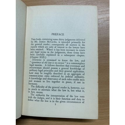 1932 "JUDICIAL WISDOM OF MR JUSTICE McCARDIE" 1ST EDITION HARDBACK BOOK (P3)