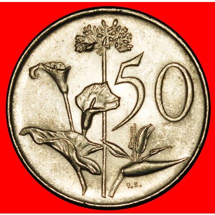 Ⰶ FLOWERS (1965-1990): SOUTH AFRICA ★ 50 CENTS 1971 LUSTRE!★LOW START★NO RESERVE