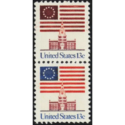 1622, MNH 13¢ Contaminated Ink Error In Pair - Stuart Katz