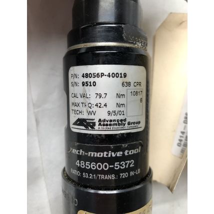 ADVANCED ASSEMBLY 48056P-40019 STRAIGHT NUTRUNNER,79.7 Cal,3/8" DRIVE 638 CPR,BB