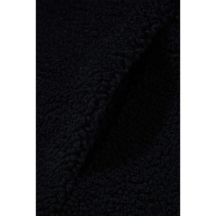 Black Sherpa Stand Collar Jacket Vest