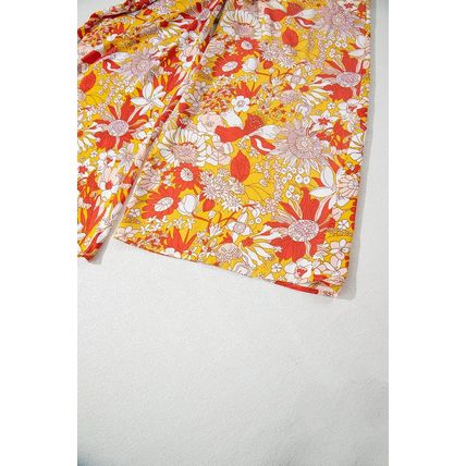 Orange Floral V Neck Wide Leg Sleeveless Jumpsuit