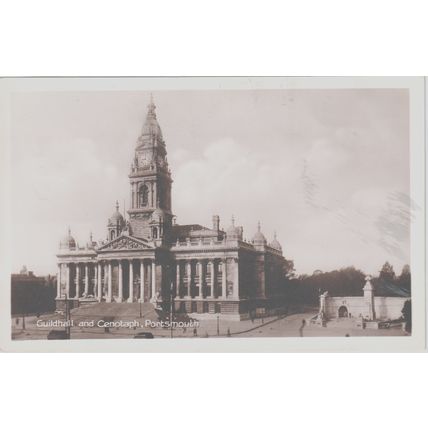 Guildhall And Cenotaph Portsmouth Hampshire Postcard (QHAM353)
