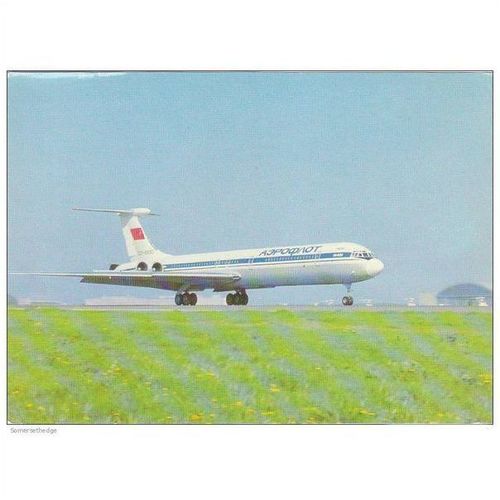 Aeroflot Ilyushin IL62 Aircraft Postcard (A14224)