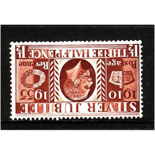 GREAT BRITAIN 1935 GEORGE V SILVER JUBILEE SG455i 1 1/2d RED BROWN WMK INVT U/M