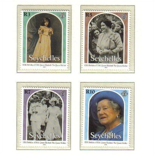 2000 SEYCHELLS QUEEN MOTHERS 100th birthday SET MNH SG901-904