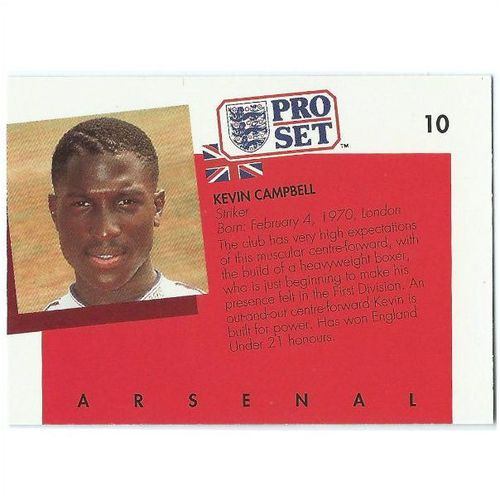 1990/1991 Pro Set Footbal - #10 - Kevin Campbell