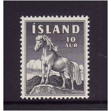ICELAND 1958 10A BLACK ICELANDIC PONY SG 355 M / MINT