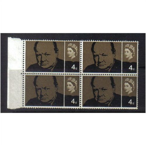 1965 GB WINSTON CHURCHILL BLOCK L/H MARGINAL MNH SG 661
