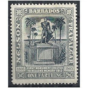 Barbados 1907 SG158 1/4d Black & Grey Nelson Mounted Mint ...