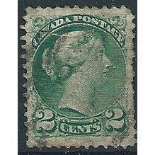 Canada 1876 SG77 2c Deep Green Fine Used .. . .