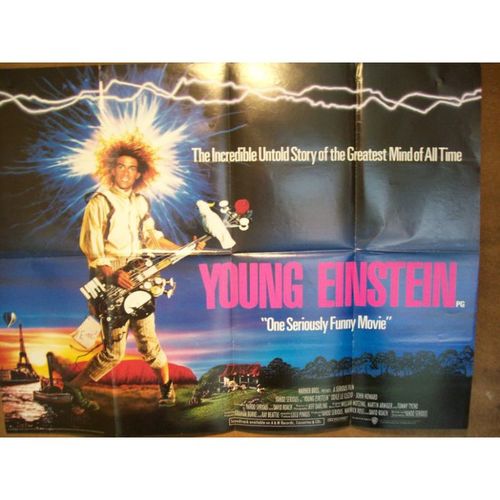 YOUNG EINSTEIN Serious 1988 Movie Quad Poster