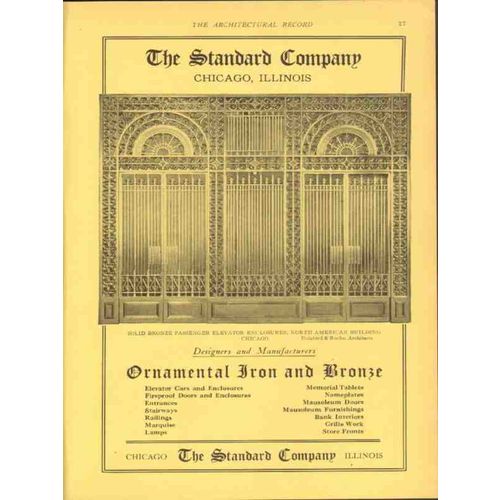 standard company 1912 north american bldg elevator doors vintage ad