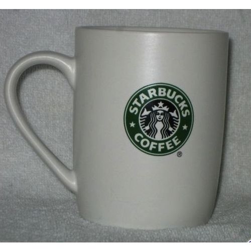 Starbucks 2010 White Ceramic Coffee Mug with Mermaid Logos