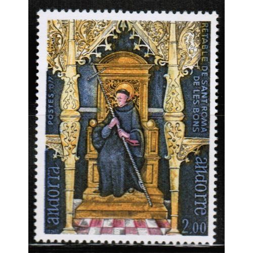1977 Andorra - St, Romanus altarpiece 2.00fr - Sc# 257 Mint NH