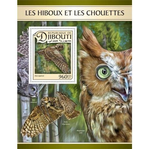DJIBOUTI 2017 SHEET MNH HIBOUX CHOUETTES CORUJAS MOCHOS OWLS EULEN BIRDS 1A