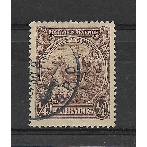 Barbados.SG229 1/4d Brown.Fine Used.July19