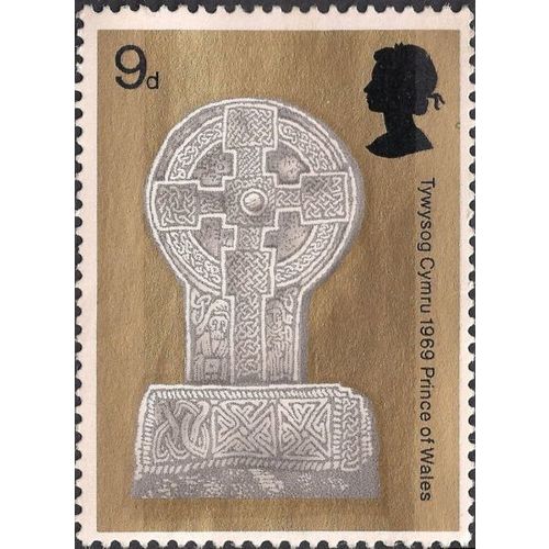 GB, Celtic Cross, Margam Abbey, light brown 1969, 9d