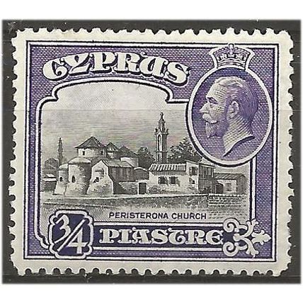 Cyprus 1934 SG135 3/4pi Black & Violet Mounted Mint . .. .