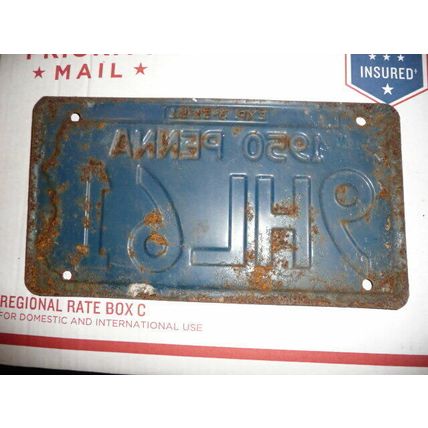 1950 50 PENNA Pennsylvania License Plate Tag 9HL61 Vintage Collectible