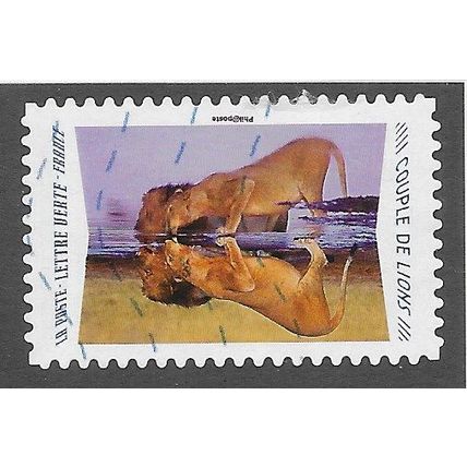 FRA 2020 (LETTRE VERTE)(S/A) 'ANIMAL REFLECTIONS- LION' FINE USED (EBID77-925)