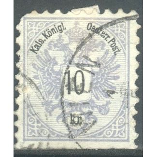 Austria 1883 - SG72c - 10k ultramaine/black - Arms - used
