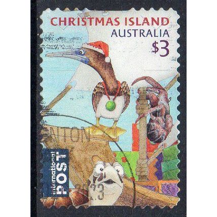 Christmas Island 2023 Christmas - Booby, Crab & Turtle $3 Int Post s/a Used