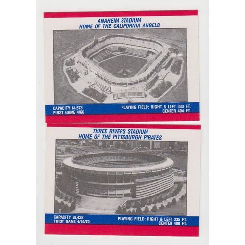 Two 1988 Fleer Pittsburgh Pirates Team Logo Stickers/ Stadium baseball cards