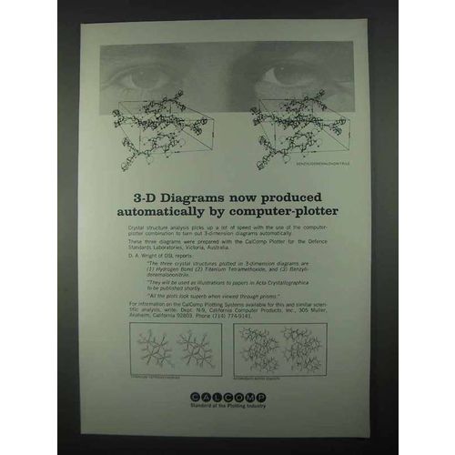1967 Calcomp Plotting Systems Ad - 3-D Diagrams