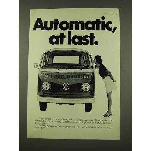 1973 Volkswagen Station Wagon Bus Ad - Automatic