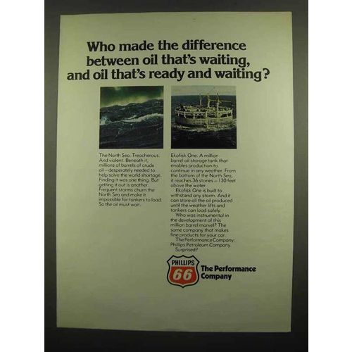 1974 Phillips 66 Oil Ad - Oil That's Ready and Waiting