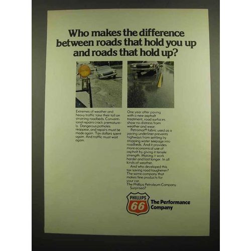 1974 Phillips 66 Oil Ad - Roads That Hold Up