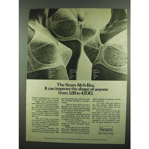 1974 Sears Ah-h Bra Ad - Improve Shape of Anyone