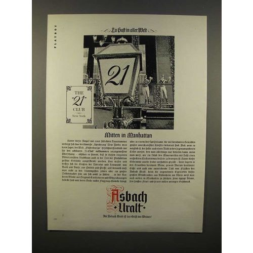 1977 Asbach Brandy Ad - In German - Mitten in Manhattan