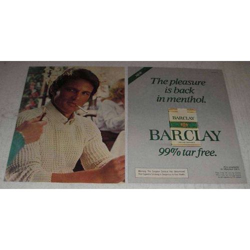 1981 Barclay Menthol Cigarettes Ad - The Pleasure