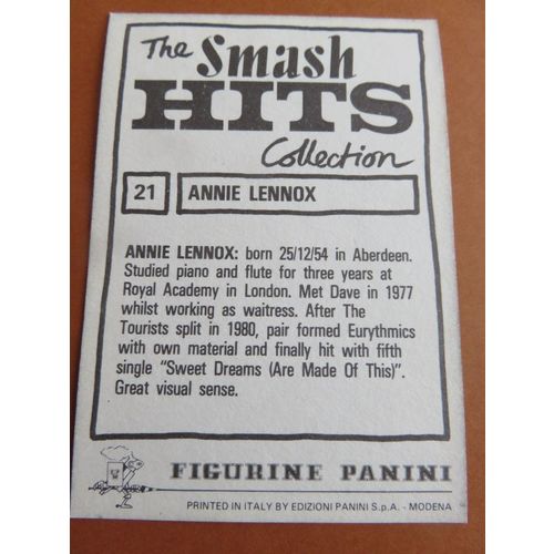 Smash Hits 1984 Panini Sticker No 21 Annie Lennox