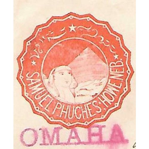 USA REGISTERED Omaha Nebraska cancels 1900, sphinx and pyramid illustration
