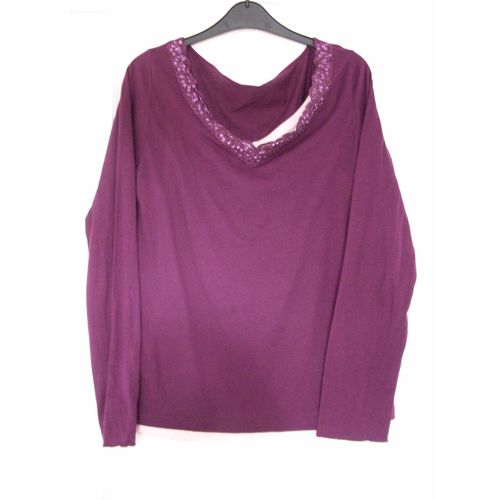 New Look PURPLE & PINK LS LAYER TOP V-NECK 16 **GC**