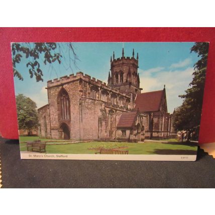 ST. MARY'S CHURCH. STAFFORD, STAFFORDSHIRE unused postcard by E T W Dennis =