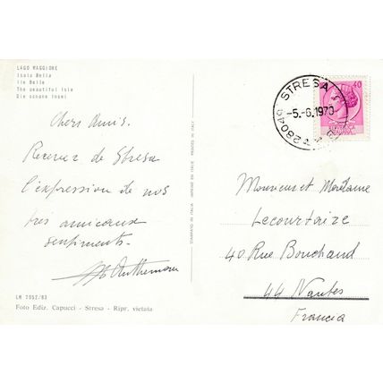 Lago Maggiore Isola Bella Italy Postcard 1970 used VGC
