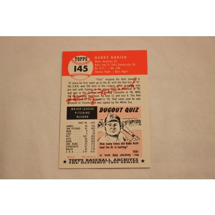 Harry Dorish 1991 Topps 1953 Archives NO. 145