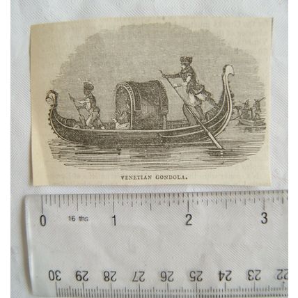 c1830s engraving - Venetian Gondola
