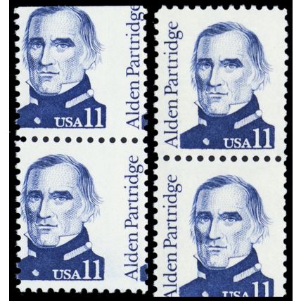 1854, MNH 11¢ Misperf Shift Pair Freak Error Stamps With Normal - Stuart Katz