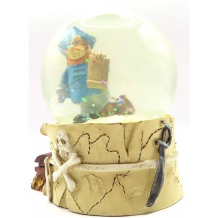 Pirate Snow Globe with Blue Coat and Treasure Map 8.5 CM Shabby Chic Gift