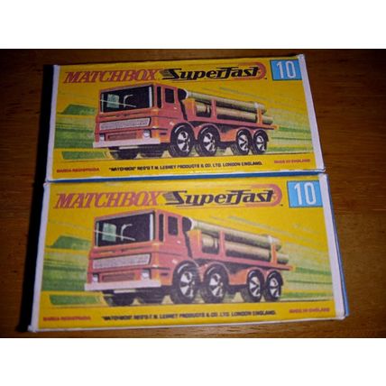 Matchbox - No10 Pipe Truck - SF Orange Replica box