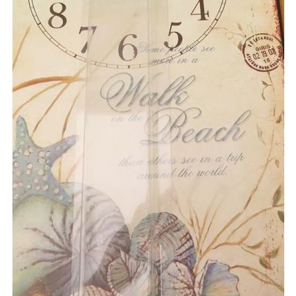 Walk on the Beach Metal Wall Clock Shabby Chic 39 CM Time Gift Home Decor
