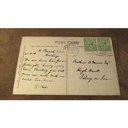 1918 fr Photochrom Postcard - Lovers seat @ Hastings, Sussex
