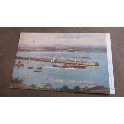 1903 fr Raphael Tuck Postcard - Paddle Steamer @ Douglas Head- Isle of Man